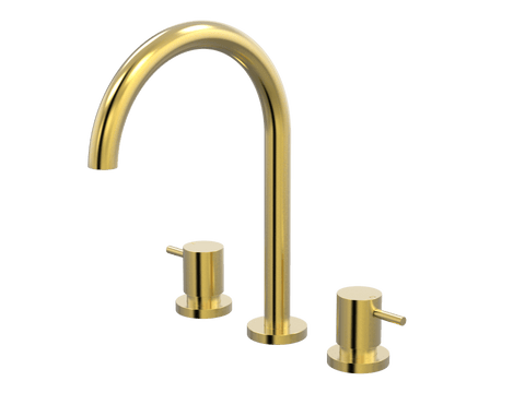 Tapware ParTaps Lugano Spa Set Hob Swivel Colour: Brushed Gold Place & Palette