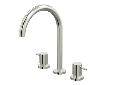 Tapware ParTaps Lugano Spa Set Hob Swivel Colour: Brushed Nickel Place & Palette
