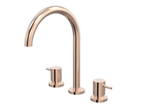 Tapware ParTaps Lugano Spa Set Hob Swivel Colour: Brushed Rose Gold Place & Palette