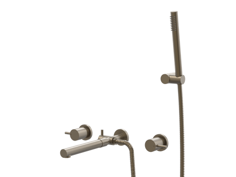 Showers ParTaps Lugano Spa Set Wall Fixed Divertor Set with Handshower & Bracket Colour: Antique Bronze Place & Palette