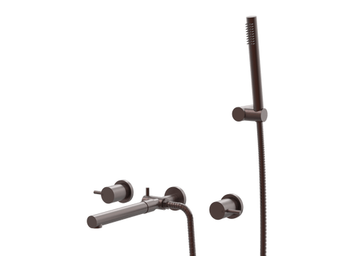 Showers ParTaps Lugano Spa Set Wall Fixed Divertor Set with Handshower & Bracket Colour: Antique Copper Place & Palette