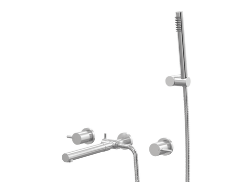 Showers ParTaps Lugano Spa Set Wall Fixed Divertor Set with Handshower & Bracket Colour: Brushed Chrome Place & Palette