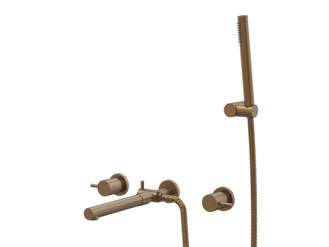 Showers ParTaps Lugano Spa Set Wall Fixed Divertor Set with Handshower & Bracket Colour: Burnished Place & Palette