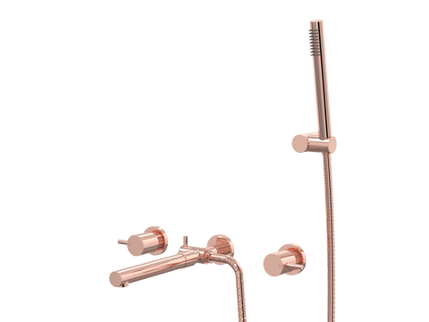 Showers ParTaps Lugano Spa Set Wall Fixed Divertor Set with Handshower & Bracket Colour: Copper Place & Palette
