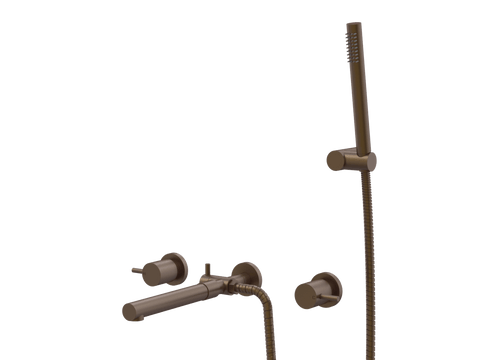Showers ParTaps Lugano Spa Set Wall Fixed Divertor Set with Handshower & Bracket Colour: Native Brass Place & Palette