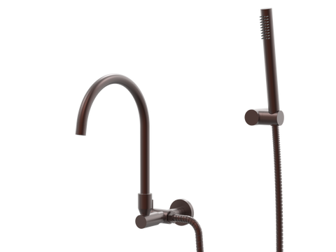 Tapware ParTaps Lugano Spa Wall Swivel Outlet Colour: Antique Copper Style: Divertor Outlet with Handshower & Bracket Place & Palette