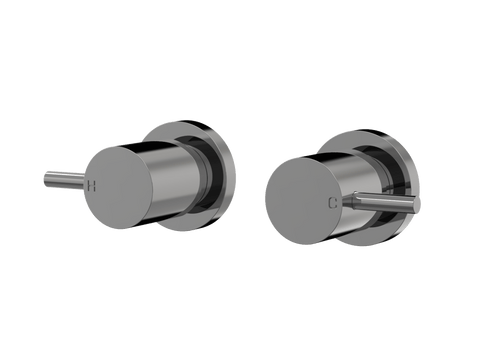 Tapware ParTaps Lugano Top Assemblies Wall Pair Colour: Black Sapphire Place & Palette