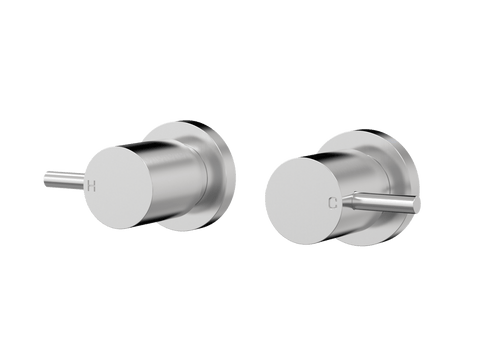 Tapware ParTaps Lugano Top Assemblies Wall Pair Colour: Brushed Chrome Place & Palette