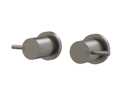 Tapware ParTaps Lugano Top Assemblies Wall Pair Colour: Gunmetal Place & Palette