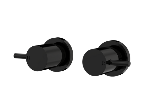 Tapware ParTaps Lugano Top Assemblies Wall Pair Colour: Midnight Black Place & Palette