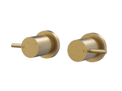 Tapware ParTaps Lugano Top Assemblies Wall Pair Colour: Rumbled Brass Place & Palette