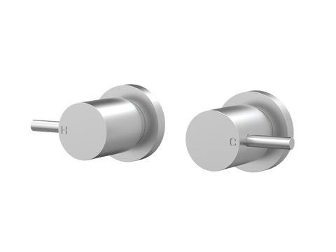 Tapware ParTaps Lugano Top Assemblies Wall Pair Colour: Satin Pearl Place & Palette