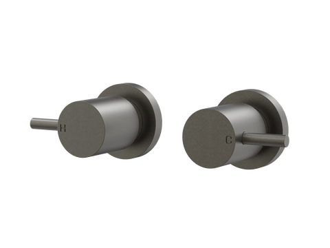 Tapware ParTaps Lugano Top Assemblies Wall Pair Colour: Volcanic Grey Place & Palette