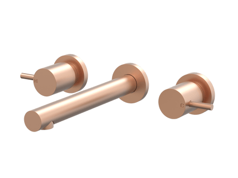 Tapware ParTaps Lugano Wall Basin Set Colour: Brushed Copper Place & Palette