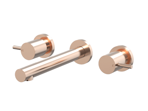 Tapware ParTaps Lugano Wall Basin Set Colour: Brushed Rose Gold Place & Palette