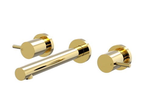 Tapware ParTaps Lugano Wall Basin Set Colour: Gold Place & Palette