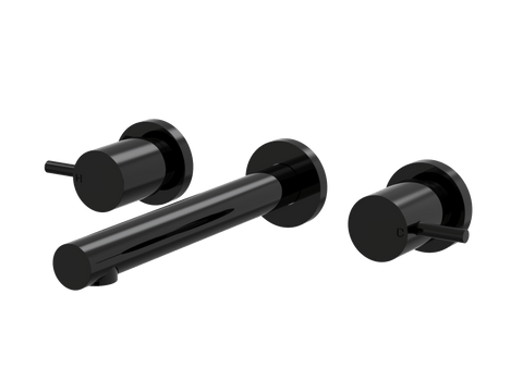 Tapware ParTaps Lugano Wall Basin Set Colour: Midnight Black Place & Palette