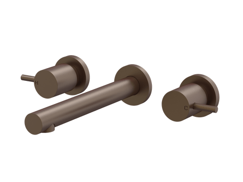 Tapware ParTaps Lugano Wall Basin Set Colour: Native Brass Place & Palette