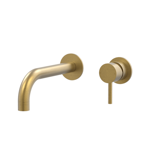 Tapware ParTaps Lugano Wall Bath Mixer Set - 90 Degree Colour: Rumbled Brass Size: 160mm Place & Palette