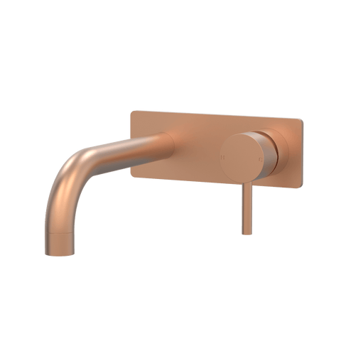 Tapware ParTaps Lugano Wall Bath Mixer Set On Plate - 90 Degree Colour: Brushed Copper Size: 160mm Place & Palette