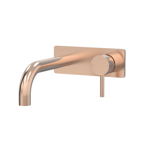 Tapware ParTaps Lugano Wall Bath Mixer Set On Plate - 90 Degree Colour: Brushed Rose Gold Size: 160mm Place & Palette