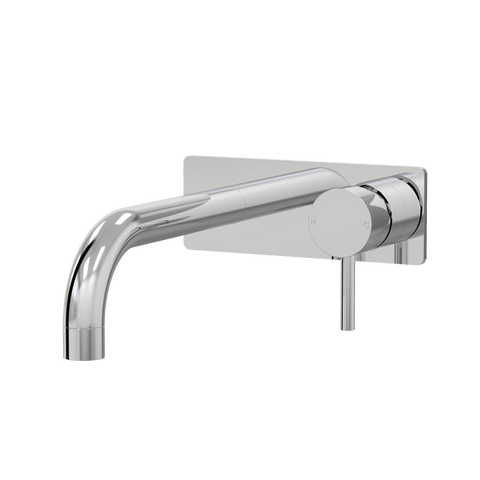 Tapware ParTaps Lugano Wall Bath Mixer Set On Plate - 90 Degree Colour: Chrome Size: 160mm Place & Palette
