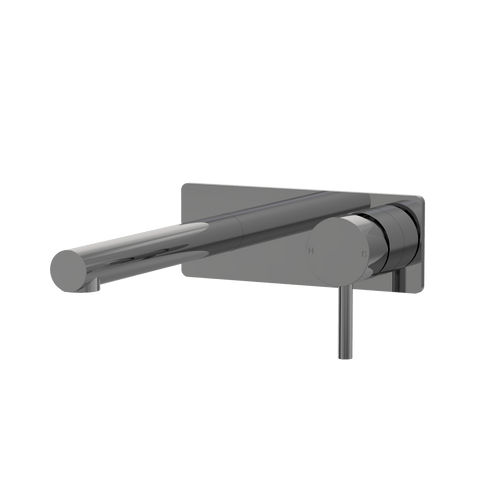 Tapware ParTaps Lugano Wall Bath Mixer Set On Plate Colour: Black Sapphire Size: 160mm Place & Palette