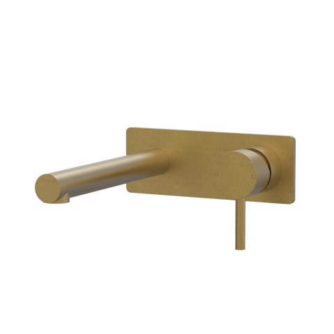 Tapware ParTaps Lugano Wall Bath Mixer Set On Plate Colour: Rumbled Brass Size: 160mm Place & Palette