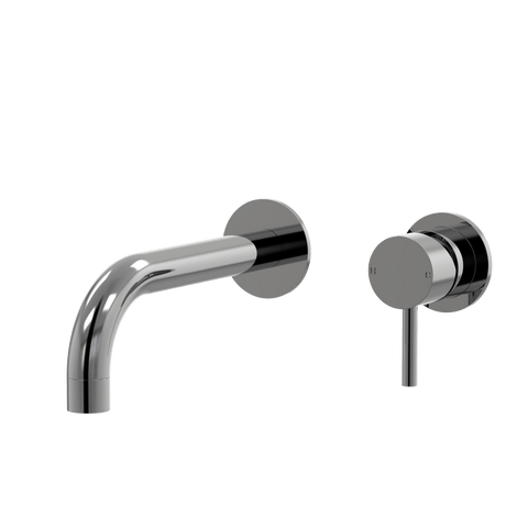 Tapware ParTaps Lugano Wall Mixer Basin Set - 90 Degree Outlet Colour: Black Sapphire Size: 200mm Place & Palette