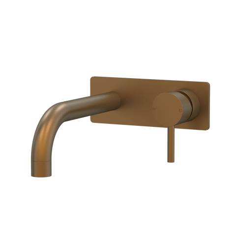 Tapware ParTaps Lugano Wall Mixer Basin Set On Plate - 90 Degree Colour: Burnished Size: 200mm Place & Palette