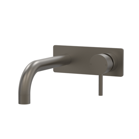 Tapware ParTaps Lugano Wall Mixer Basin Set On Plate - 90 Degree Colour: Gunmetal Size: 200mm Place & Palette