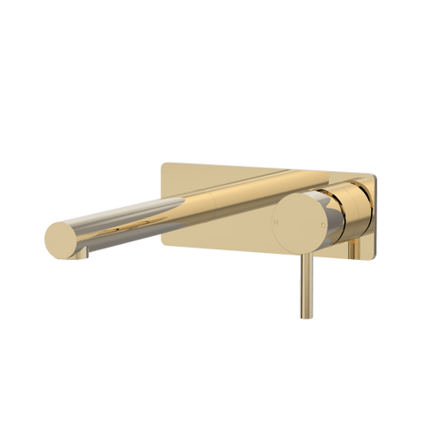 Tapware ParTaps Lugano Wall Mixer Basin Set On Plate Colour: Brass Gold Size: 200mm Place & Palette