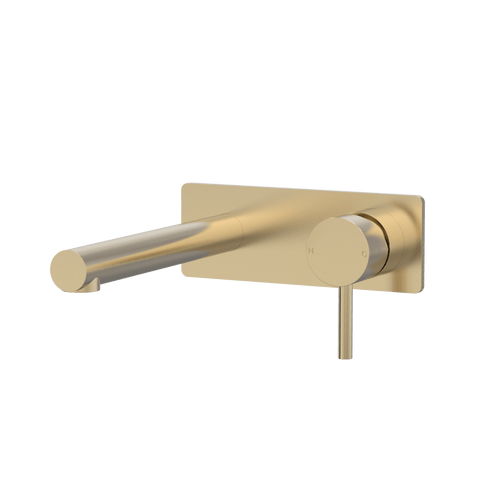 Tapware ParTaps Lugano Wall Mixer Basin Set On Plate Colour: Brushed Brass Gold Size: 200mm Place & Palette
