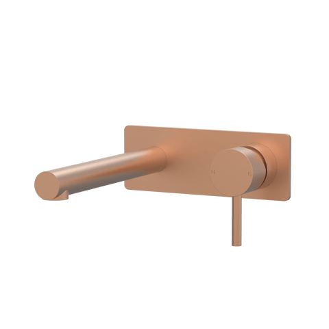 Tapware ParTaps Lugano Wall Mixer Basin Set On Plate Colour: Brushed Copper Size: 200mm Place & Palette
