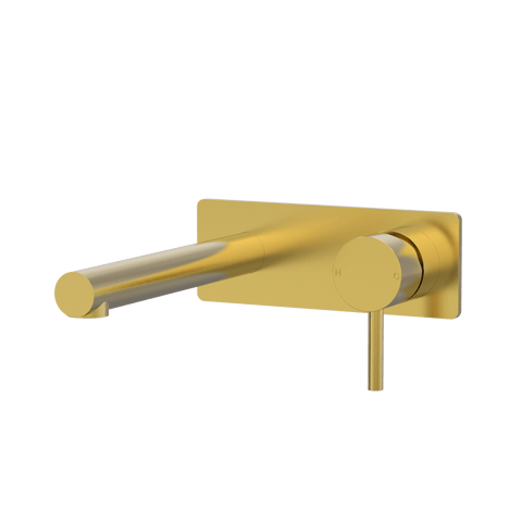 Tapware ParTaps Lugano Wall Mixer Basin Set On Plate Colour: Brushed Gold Size: 200mm Place & Palette