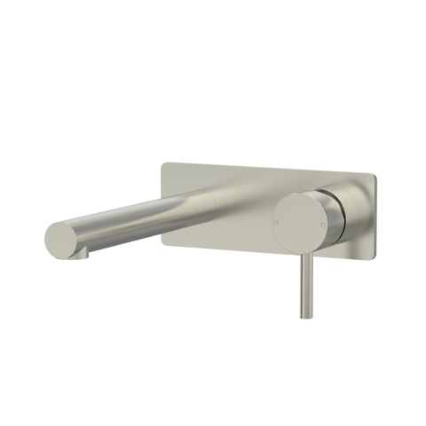 Tapware ParTaps Lugano Wall Mixer Basin Set On Plate Colour: Brushed Nickel Size: 200mm Place & Palette
