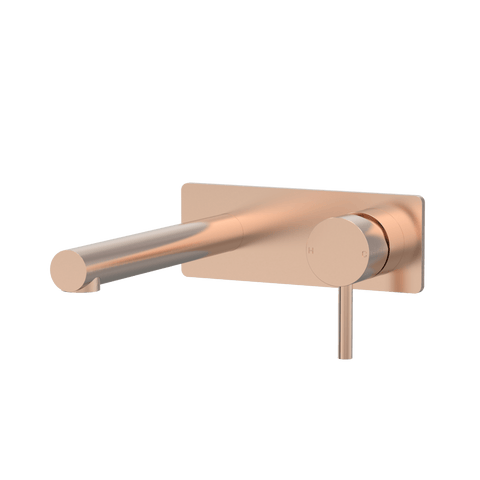 Tapware ParTaps Lugano Wall Mixer Basin Set On Plate Colour: Brushed Rose Gold Size: 200mm Place & Palette