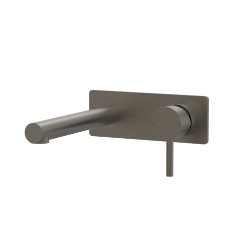 Tapware ParTaps Lugano Wall Mixer Basin Set On Plate Colour: Gunmetal Size: 200mm Place & Palette