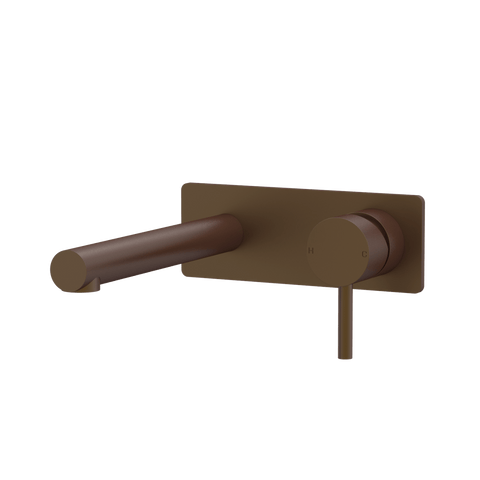 Tapware ParTaps Lugano Wall Mixer Basin Set On Plate Colour: Native Brass Size: 200mm Place & Palette
