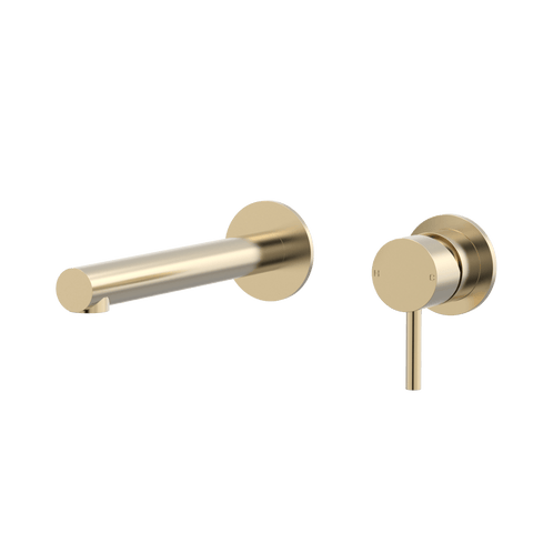 Tapware ParTaps Lugano Wall Mixer Basin Set Outlet Colour: Brushed Brass Gold Size: 200mm Place & Palette