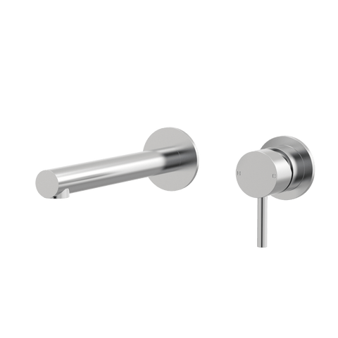Tapware ParTaps Lugano Wall Mixer Basin Set Outlet Colour: Brushed Chrome Size: 200mm Place & Palette