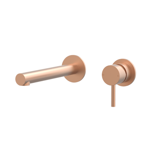 Tapware ParTaps Lugano Wall Mixer Basin Set Outlet Colour: Brushed Copper Size: 200mm Place & Palette