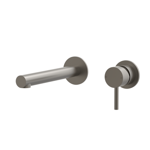 Tapware ParTaps Lugano Wall Mixer Basin Set Outlet Colour: Gunmetal Size: 200mm Place & Palette