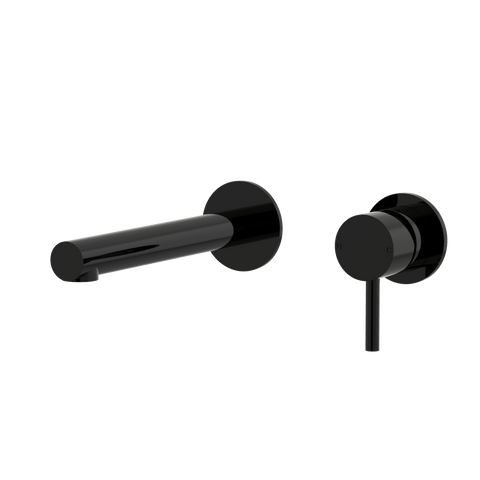 Tapware ParTaps Lugano Wall Mixer Basin Set Outlet Colour: Midnight Black Size: 200mm Place & Palette
