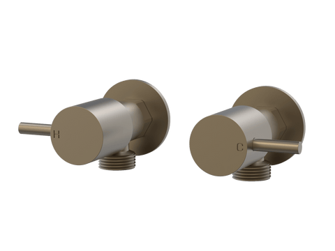 Tapware ParTaps Lugano Washing Machine Stops Wall Pair Colour: Antique Bronze Place & Palette
