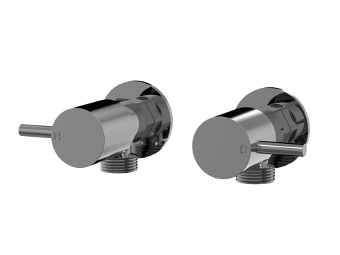 Tapware ParTaps Lugano Washing Machine Stops Wall Pair Colour: Black Sapphire Place & Palette
