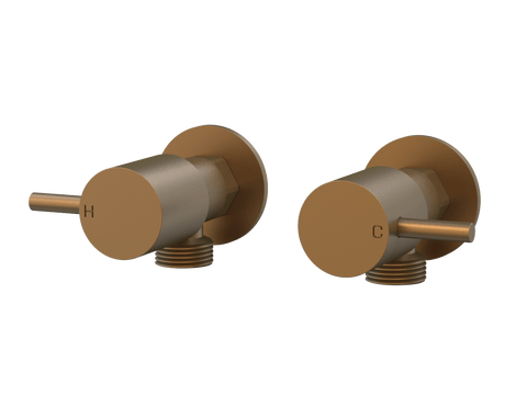 Tapware ParTaps Lugano Washing Machine Stops Wall Pair Colour: Burnished Place & Palette