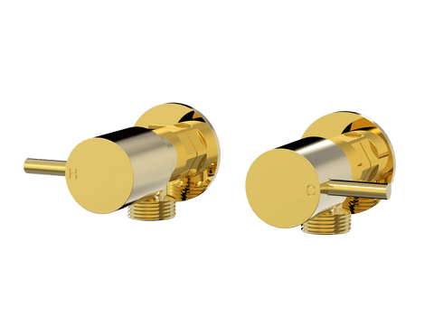 Tapware ParTaps Lugano Washing Machine Stops Wall Pair Colour: Gold Place & Palette