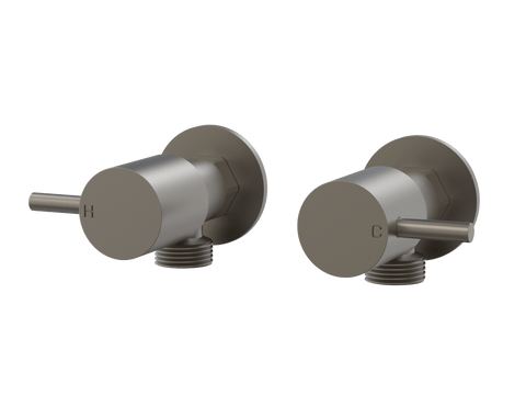 Tapware ParTaps Lugano Washing Machine Stops Wall Pair Colour: Gunmetal Place & Palette