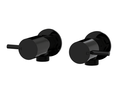 Tapware ParTaps Lugano Washing Machine Stops Wall Pair Colour: Midnight Black Place & Palette